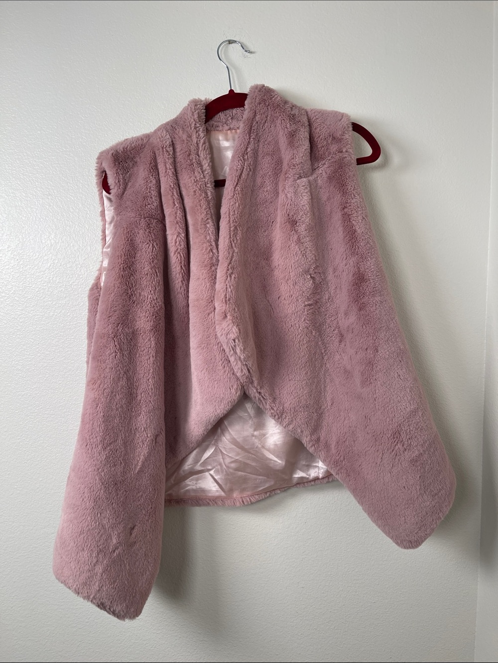 Girls' Plush Faux Fur Vest - Dusty Pink